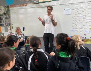 James T Guthrie at Manunui School Taumarunui Central North Island tour Oct20 James T Guthrie at Manunui School Taumarunui Central North Island tour Oct20